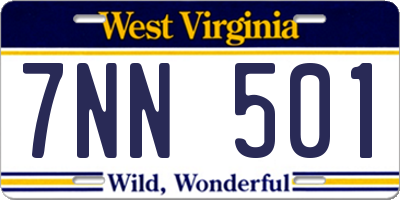 WV license plate 7NN501
