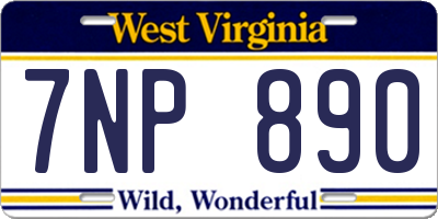 WV license plate 7NP890