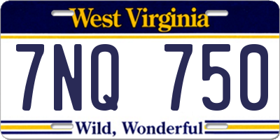 WV license plate 7NQ750