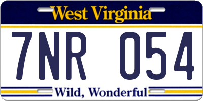 WV license plate 7NR054