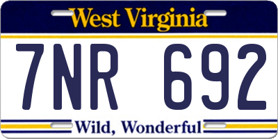 WV license plate 7NR692