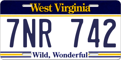 WV license plate 7NR742