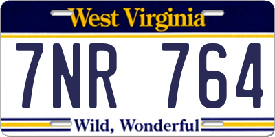 WV license plate 7NR764