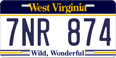 WV license plate 7NR874
