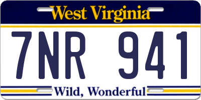 WV license plate 7NR941