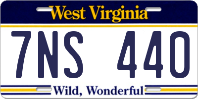 WV license plate 7NS440
