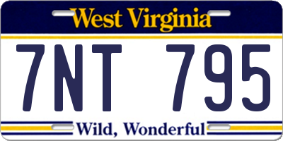 WV license plate 7NT795