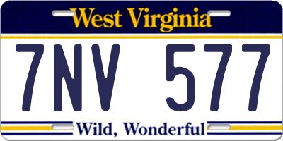 WV license plate 7NV577