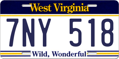 WV license plate 7NY518