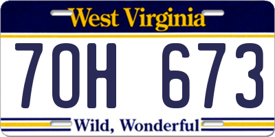 WV license plate 7OH673