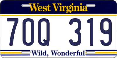 WV license plate 7OQ319