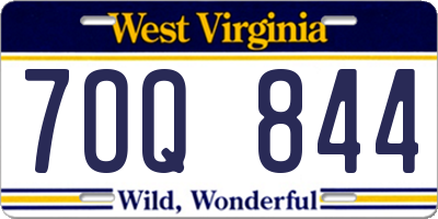 WV license plate 7OQ844
