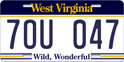 WV license plate 7OU047