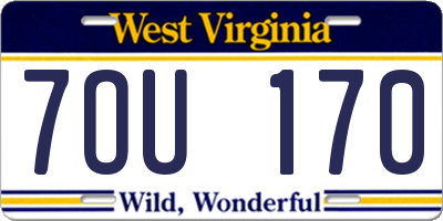 WV license plate 7OU170