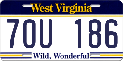 WV license plate 7OU186