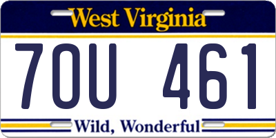 WV license plate 7OU461