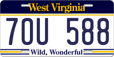 WV license plate 7OU588