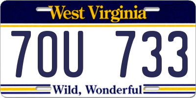 WV license plate 7OU733