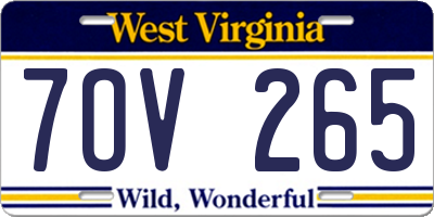 WV license plate 7OV265