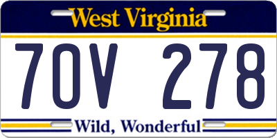 WV license plate 7OV278