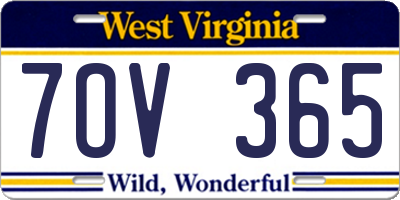WV license plate 7OV365