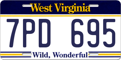 WV license plate 7PD695