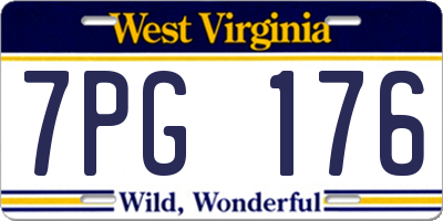 WV license plate 7PG176