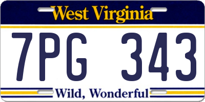 WV license plate 7PG343