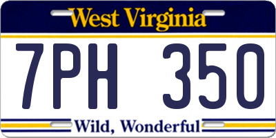 WV license plate 7PH350