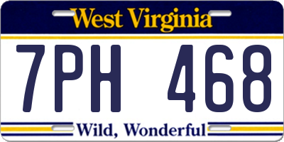 WV license plate 7PH468