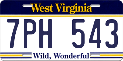 WV license plate 7PH543