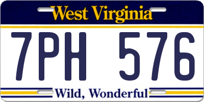 WV license plate 7PH576
