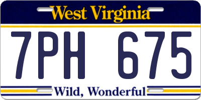 WV license plate 7PH675