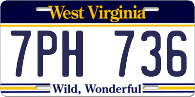 WV license plate 7PH736