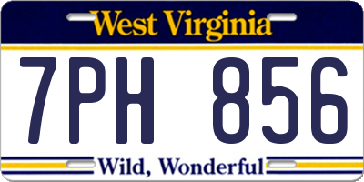 WV license plate 7PH856