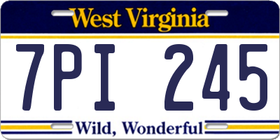 WV license plate 7PI245