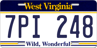 WV license plate 7PI248