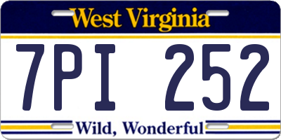 WV license plate 7PI252