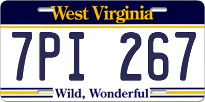 WV license plate 7PI267