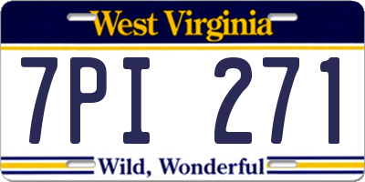 WV license plate 7PI271
