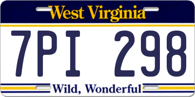 WV license plate 7PI298