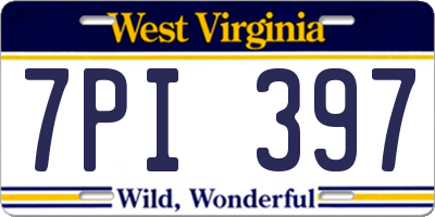 WV license plate 7PI397