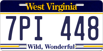 WV license plate 7PI448