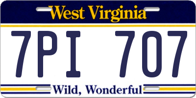 WV license plate 7PI707