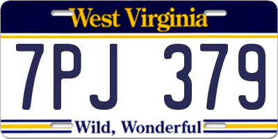 WV license plate 7PJ379
