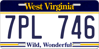 WV license plate 7PL746
