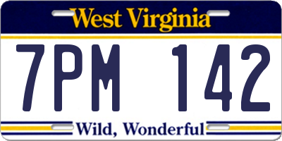 WV license plate 7PM142