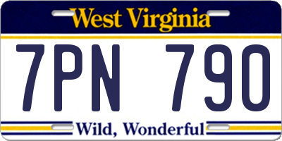 WV license plate 7PN790