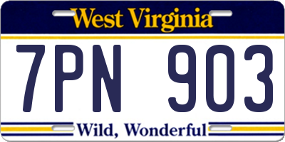 WV license plate 7PN903