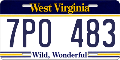 WV license plate 7PO483